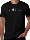 Football Heartbeat Graphic Tee - Black