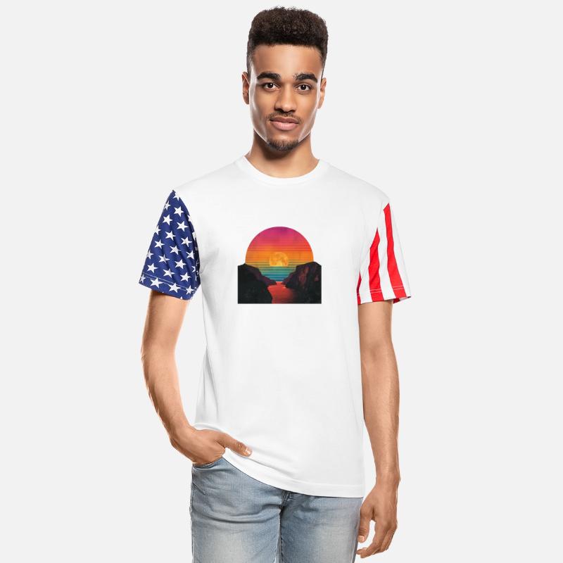 Retro Sunset Outdoor River 80s Vintage