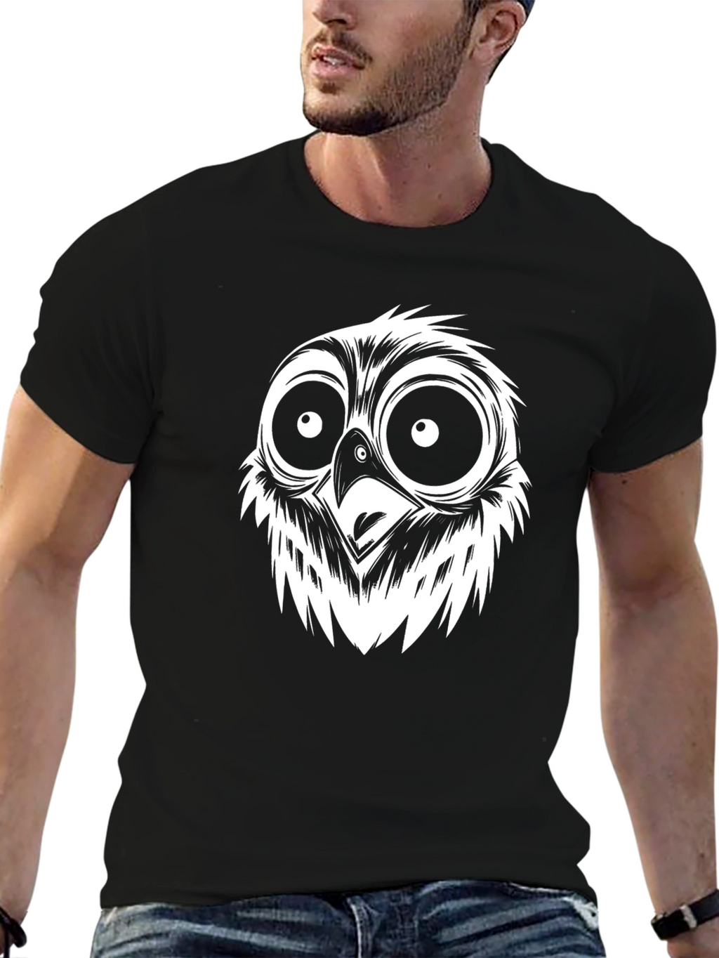 Owl Face Graphic T-Shirt - Cool & Quirky