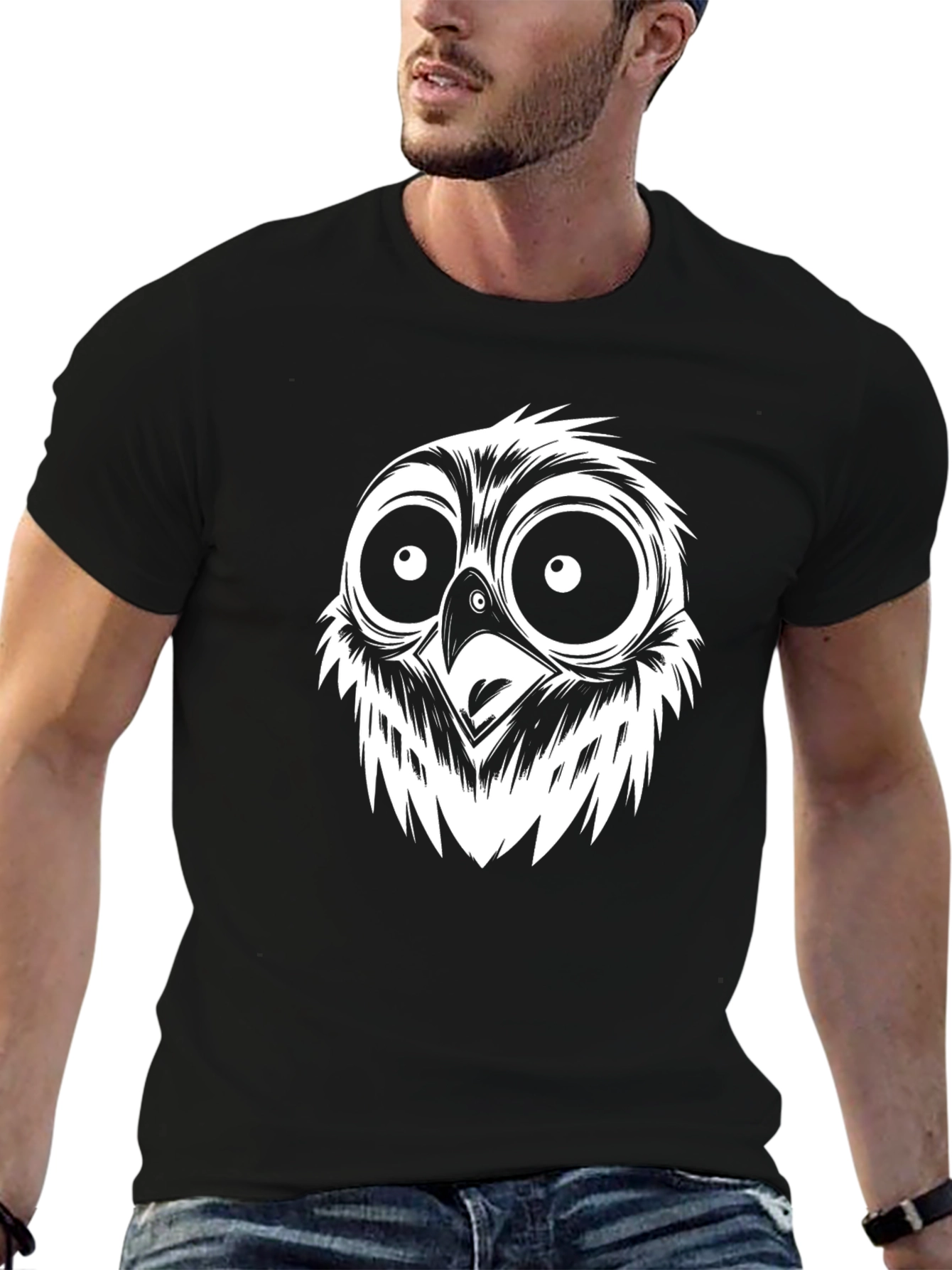 Owl Face Graphic T-Shirt - Cool & Quirky