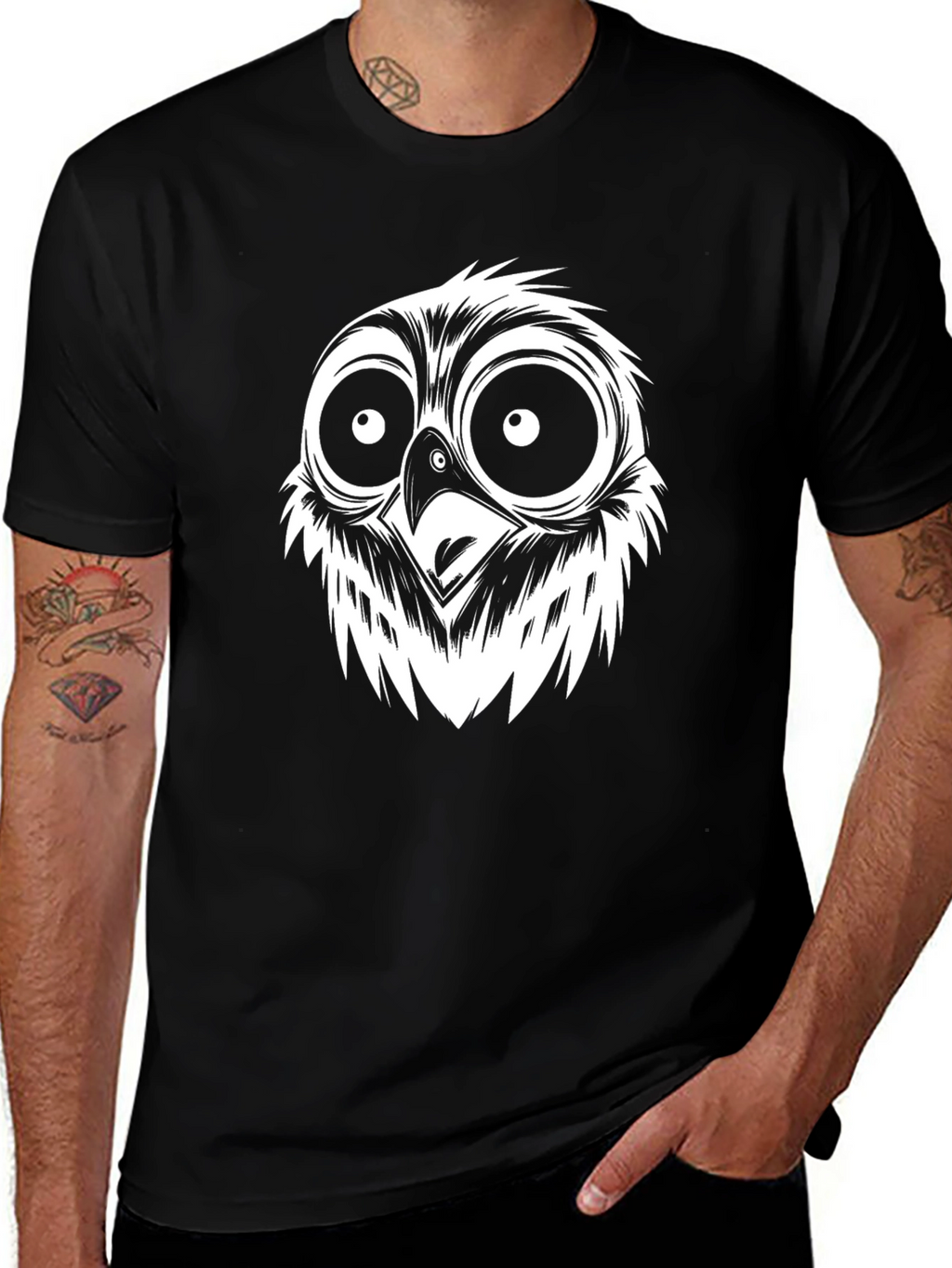 Owl Face Graphic T-Shirt - Cool & Quirky