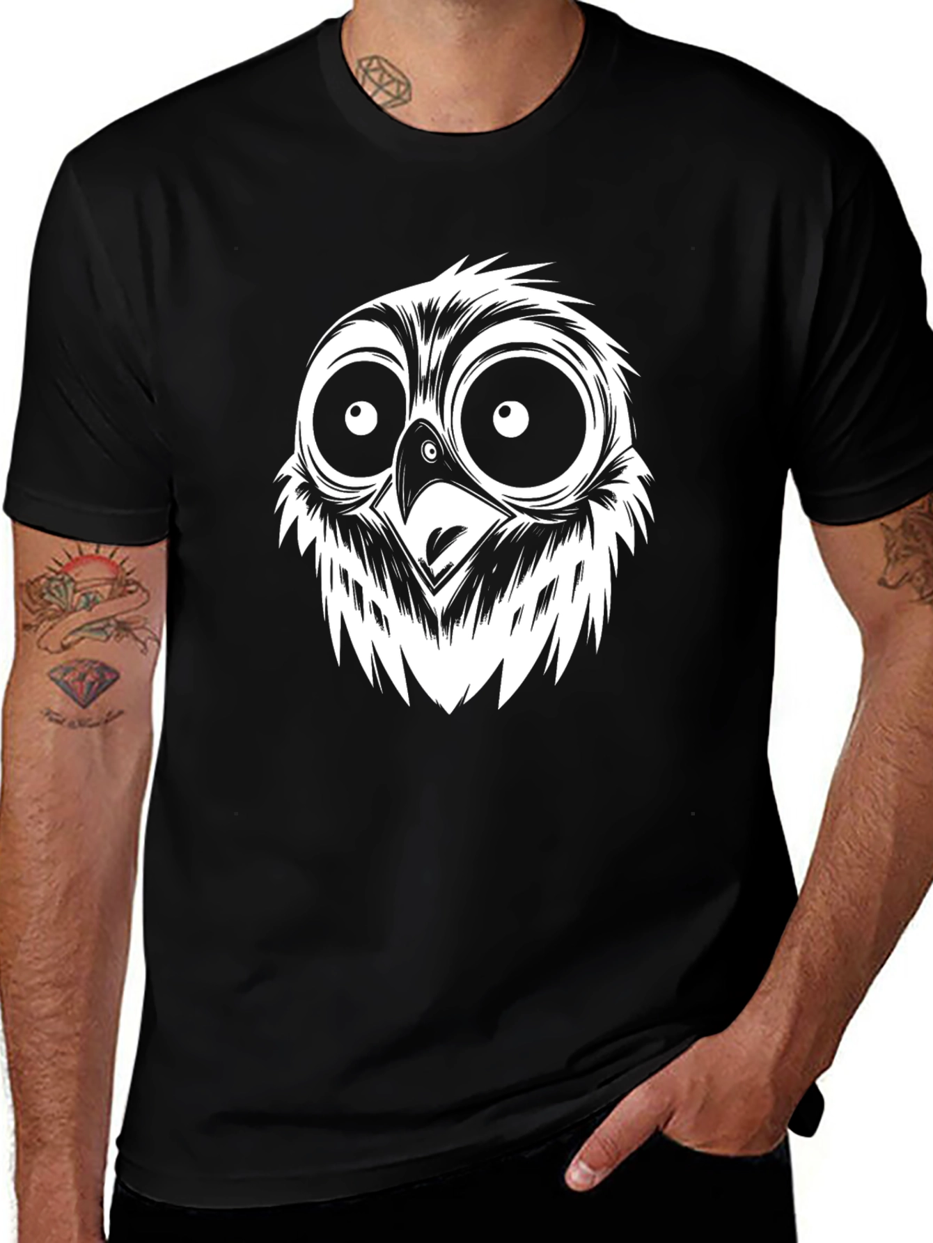 Owl Face Graphic T-Shirt - Cool & Quirky