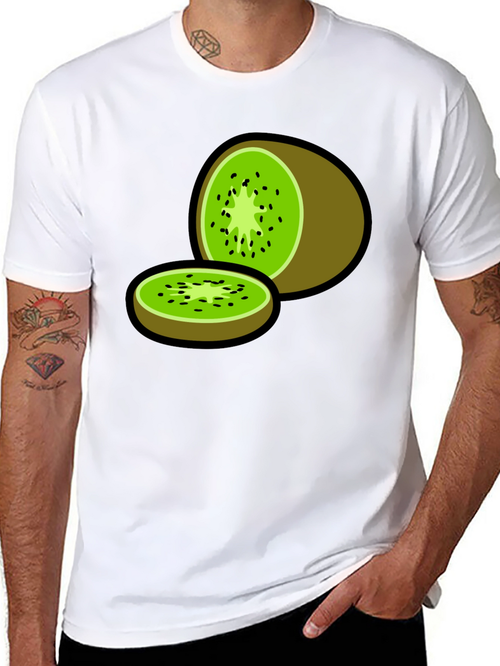 Kiwi Fruit Graphic Print T-Shirt