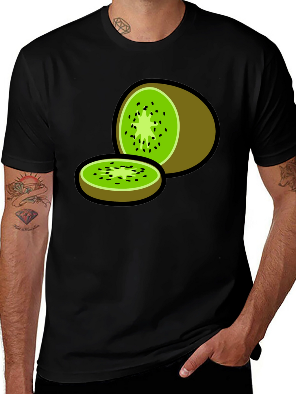 Kiwi Fruit Graphic Print T-Shirt