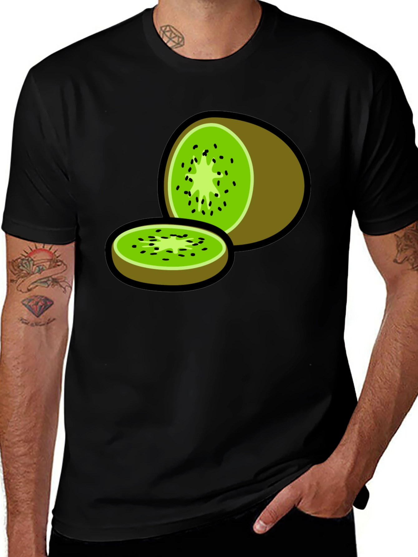 Kiwi Fruit Graphic Print T-Shirt