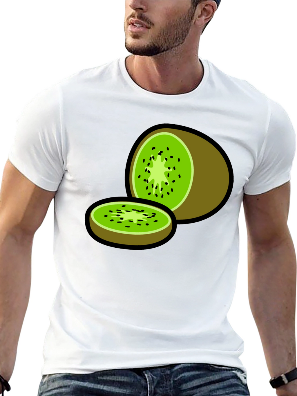 Kiwi Fruit Graphic Print T-Shirt