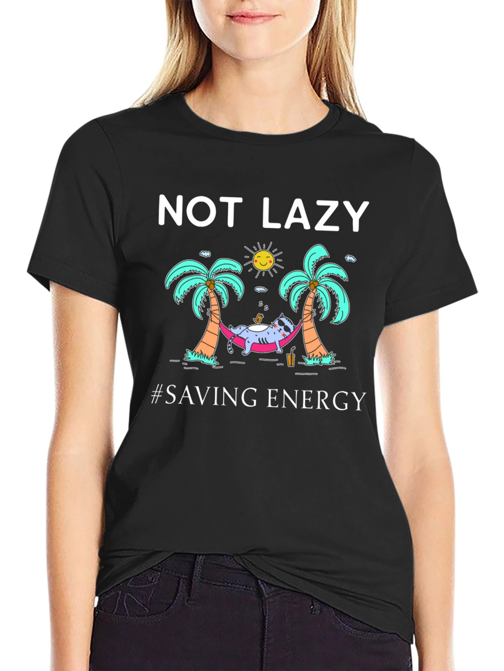 Not Lazy Saving Energy Graphic T-Shirt