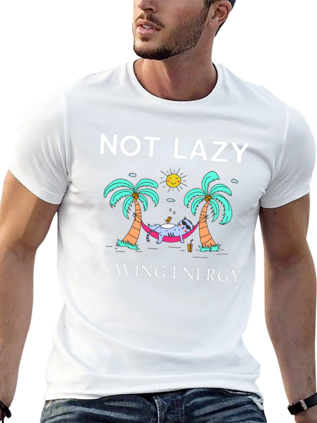 Not Lazy Saving Energy Graphic T-Shirt