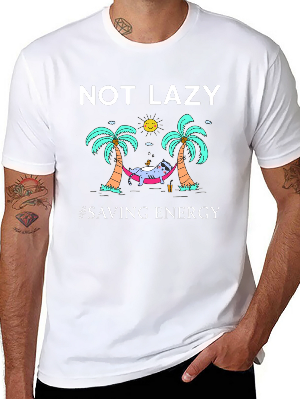 Not Lazy Saving Energy Graphic T-Shirt
