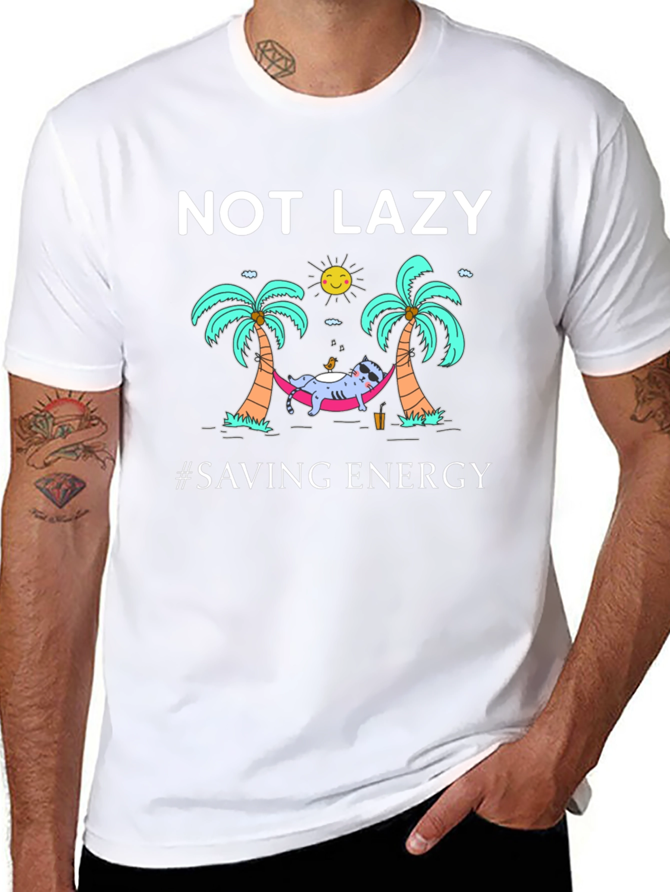 Not Lazy Saving Energy Graphic T-Shirt