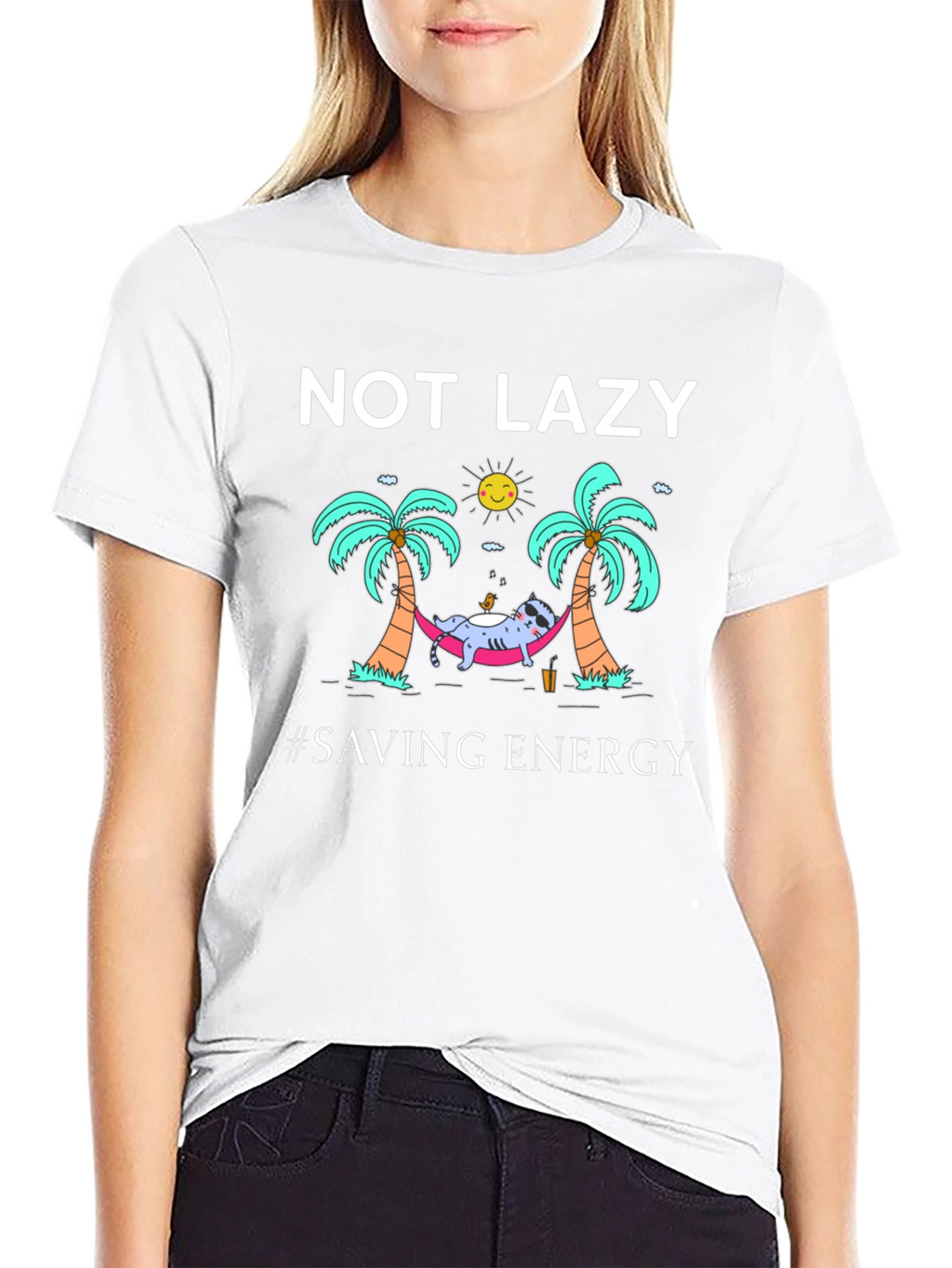 Not Lazy Saving Energy Graphic T-Shirt