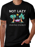 Not Lazy Saving Energy Graphic T-Shirt