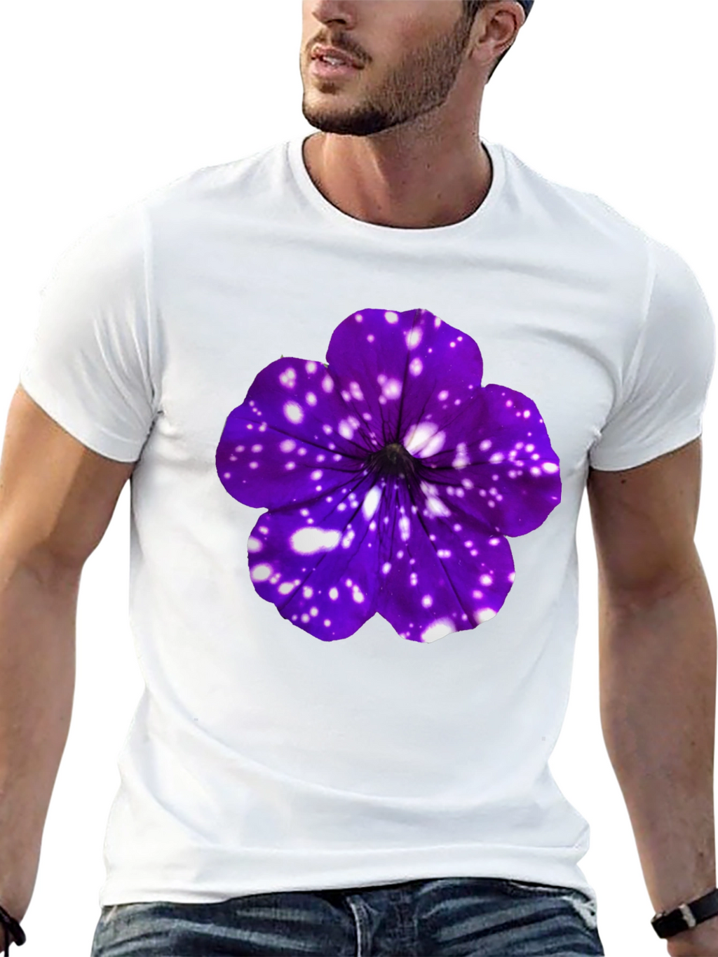 Galaxy Petunia Flower T-Shirt - Unique Floral Design