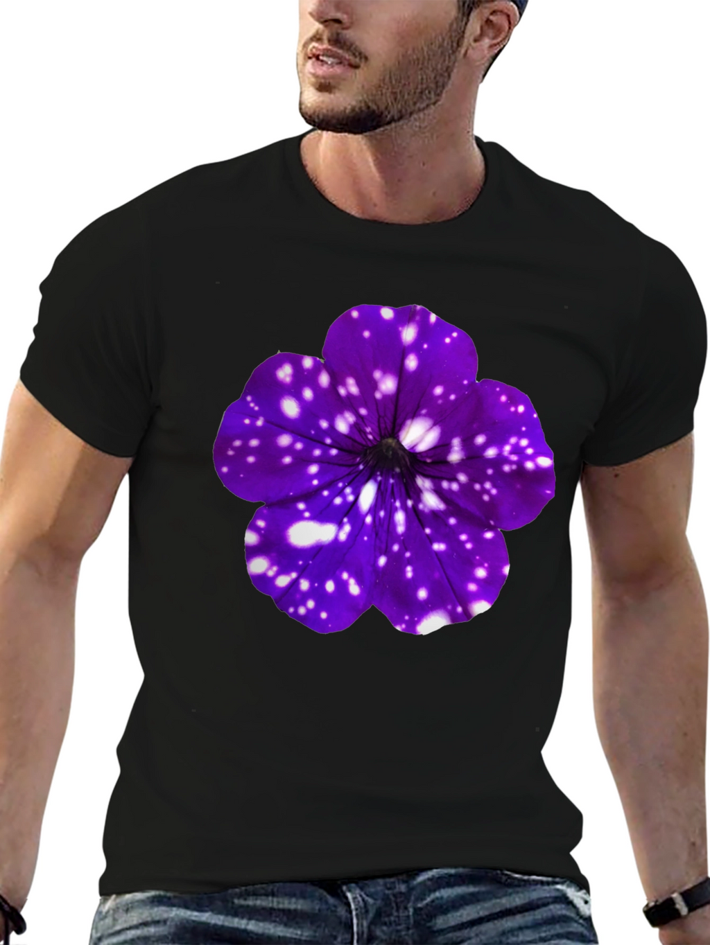 Galaxy Petunia Flower T-Shirt - Unique Floral Design