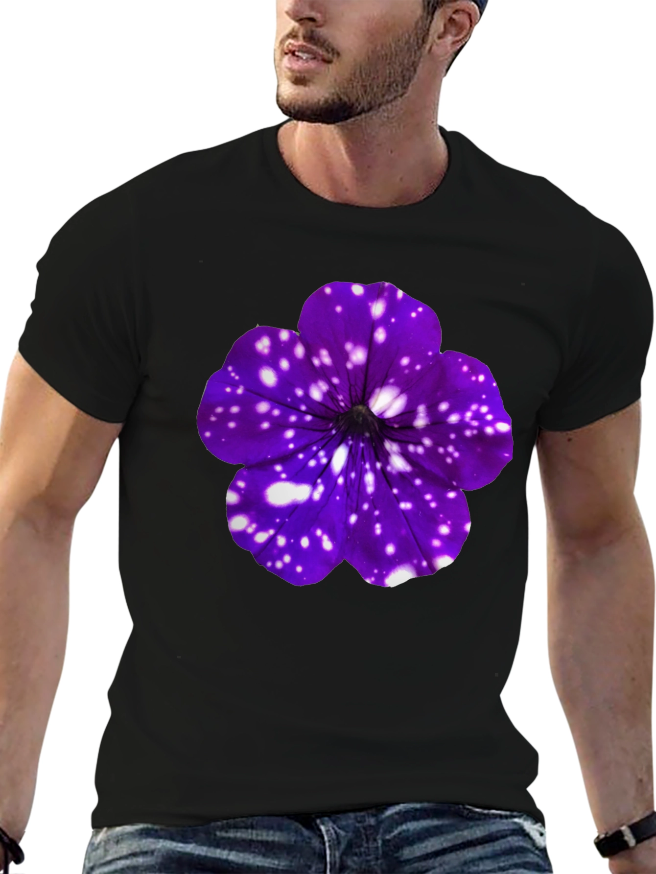 Galaxy Petunia Flower T-Shirt - Unique Floral Design