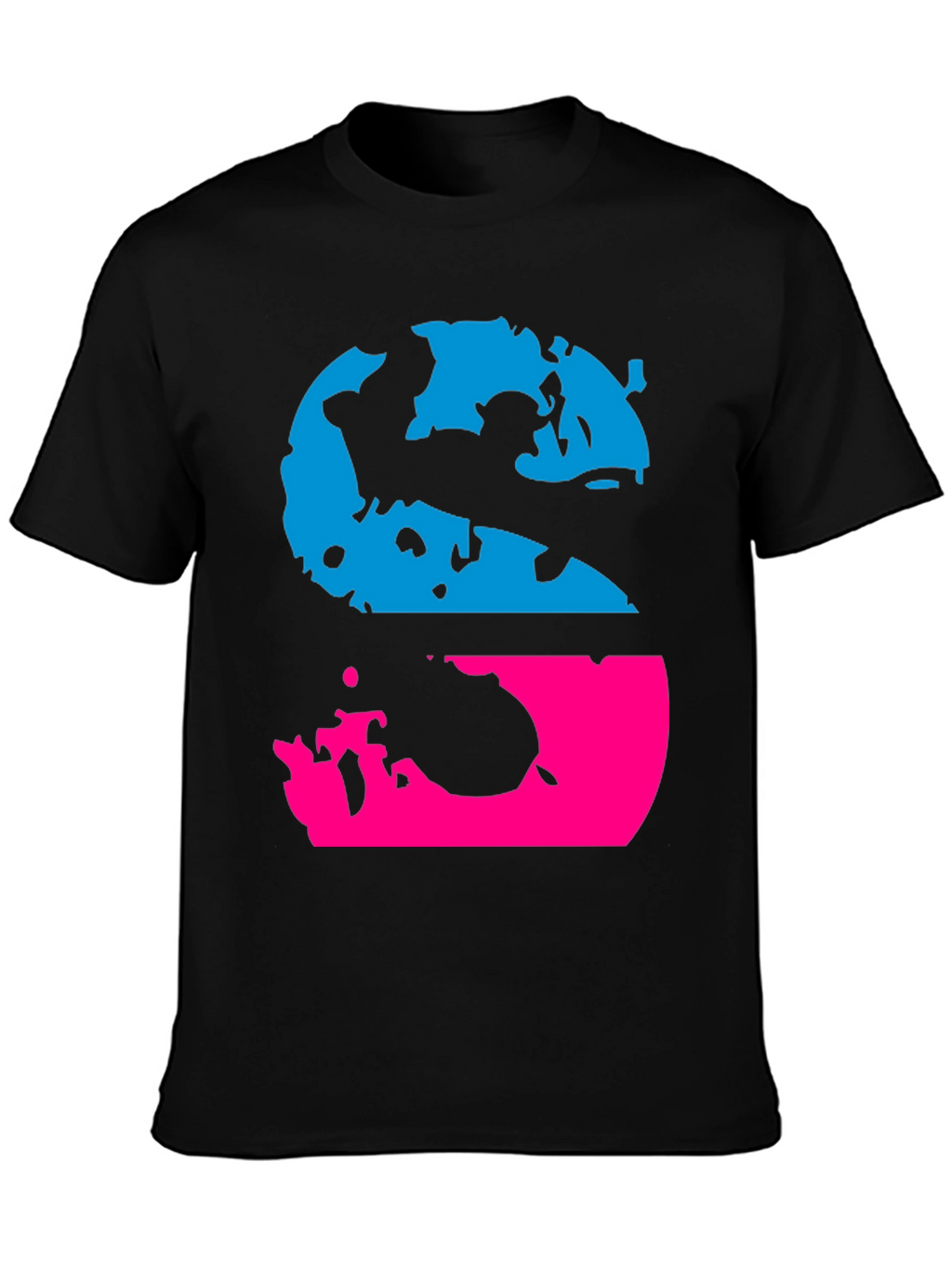 Retro S Graphic Tee - Black Crew Neck T-Shirt