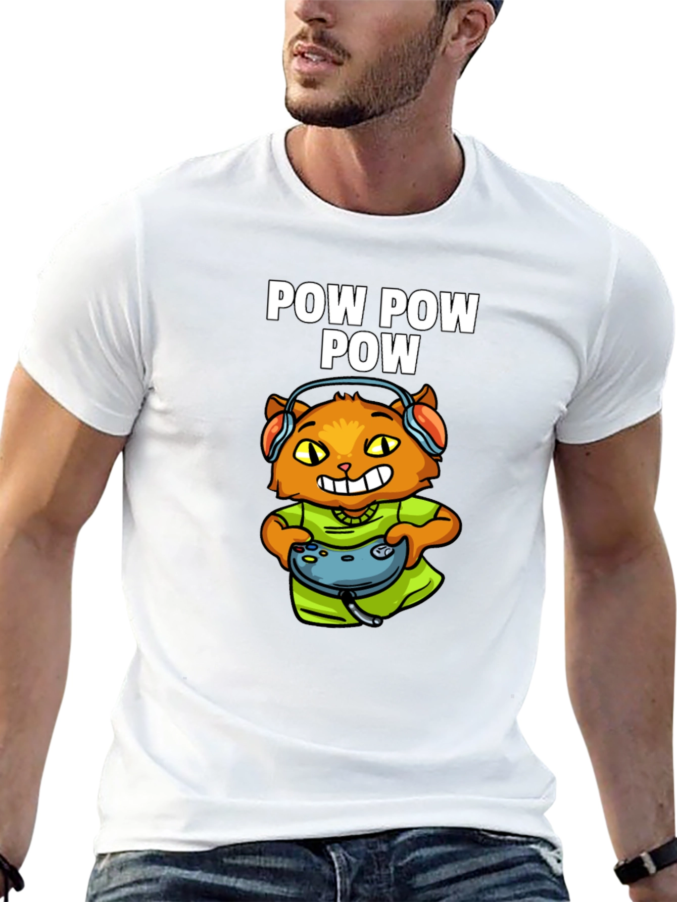 Gamer Cat T-Shirt - Pow Pow Pow