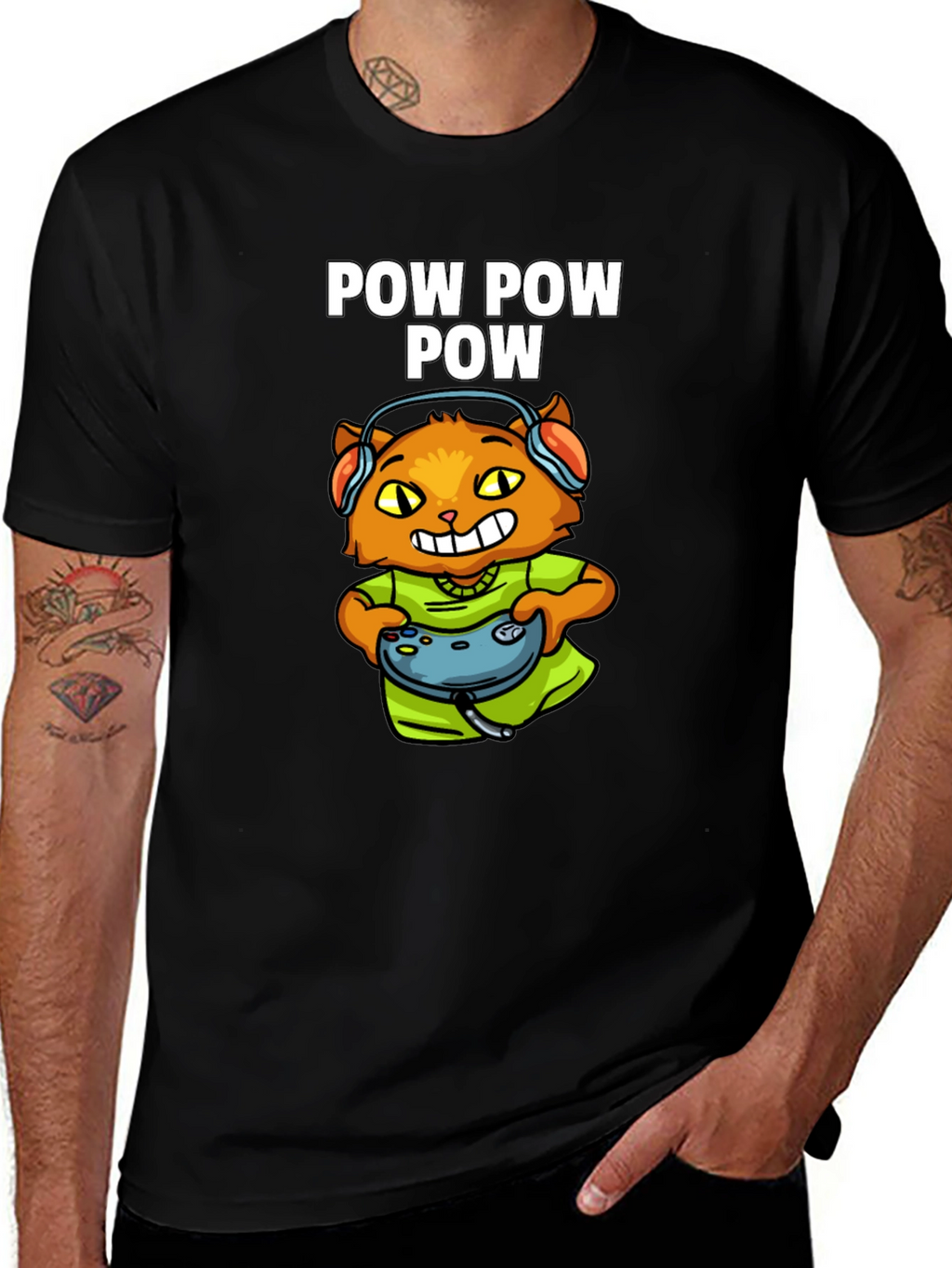 Gamer Cat T-Shirt - Pow Pow Pow