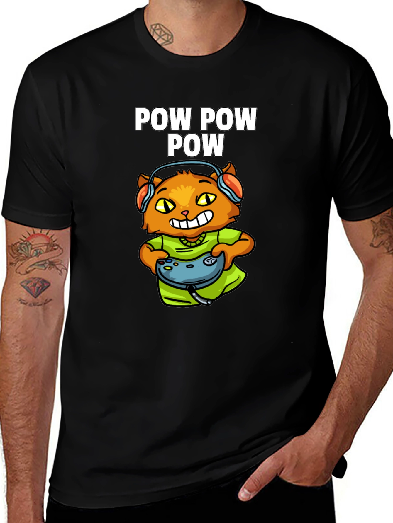 Gamer Cat T-Shirt - Pow Pow Pow