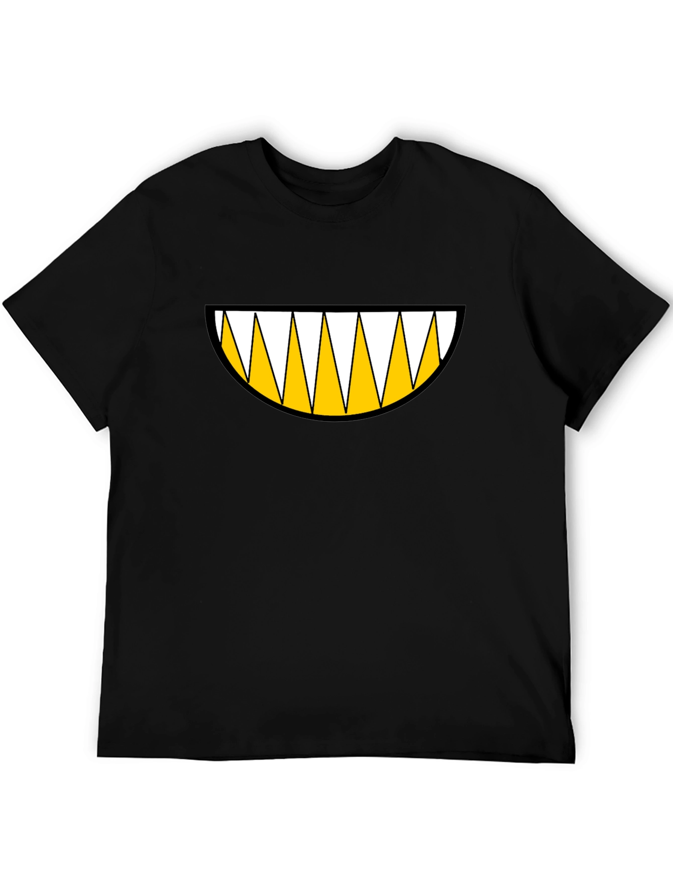 Monster Grin Graphic Tee - Bold Black Cotton T-Shirt