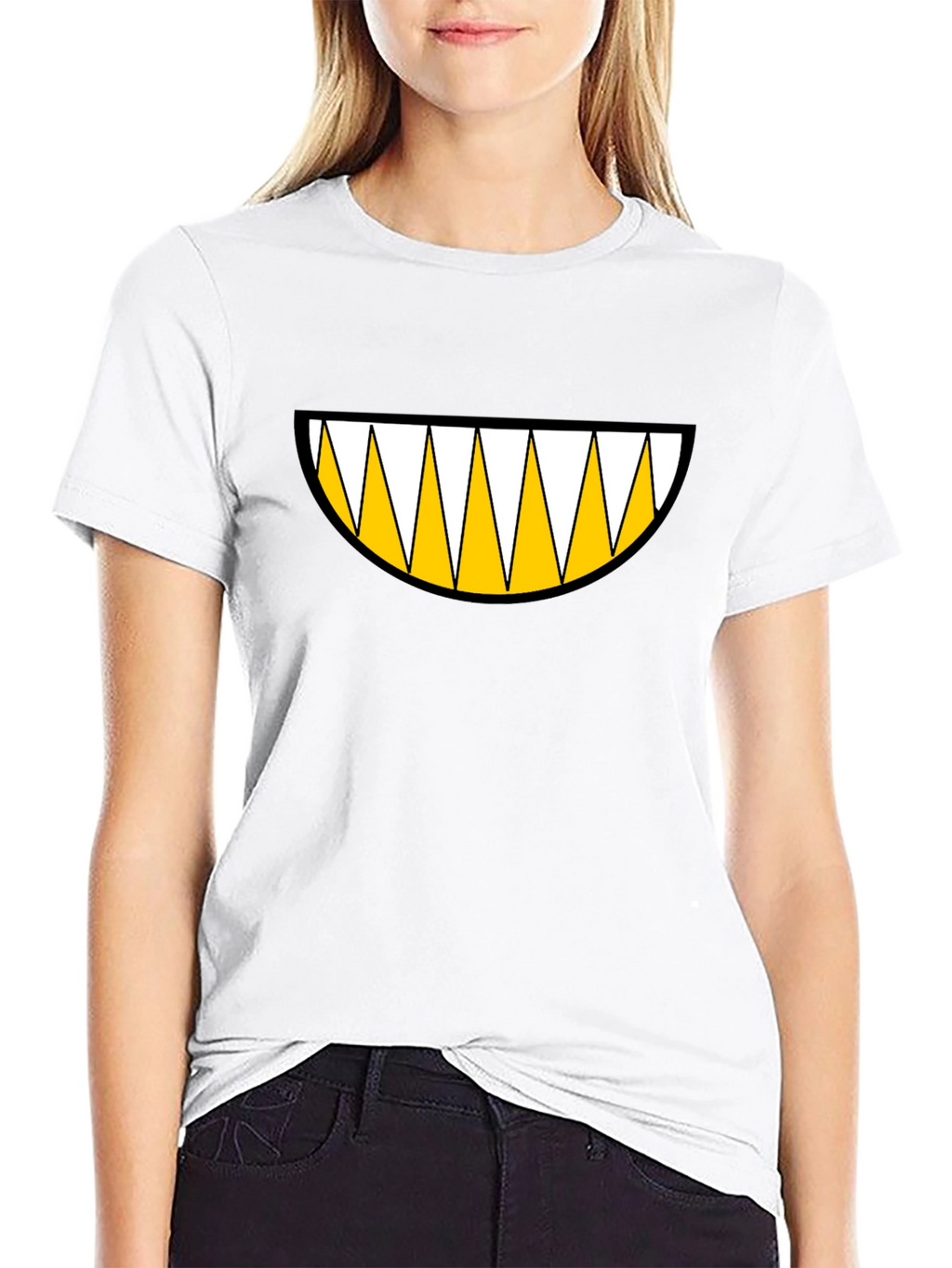 Monster Grin Graphic Tee - Bold Black Cotton T-Shirt