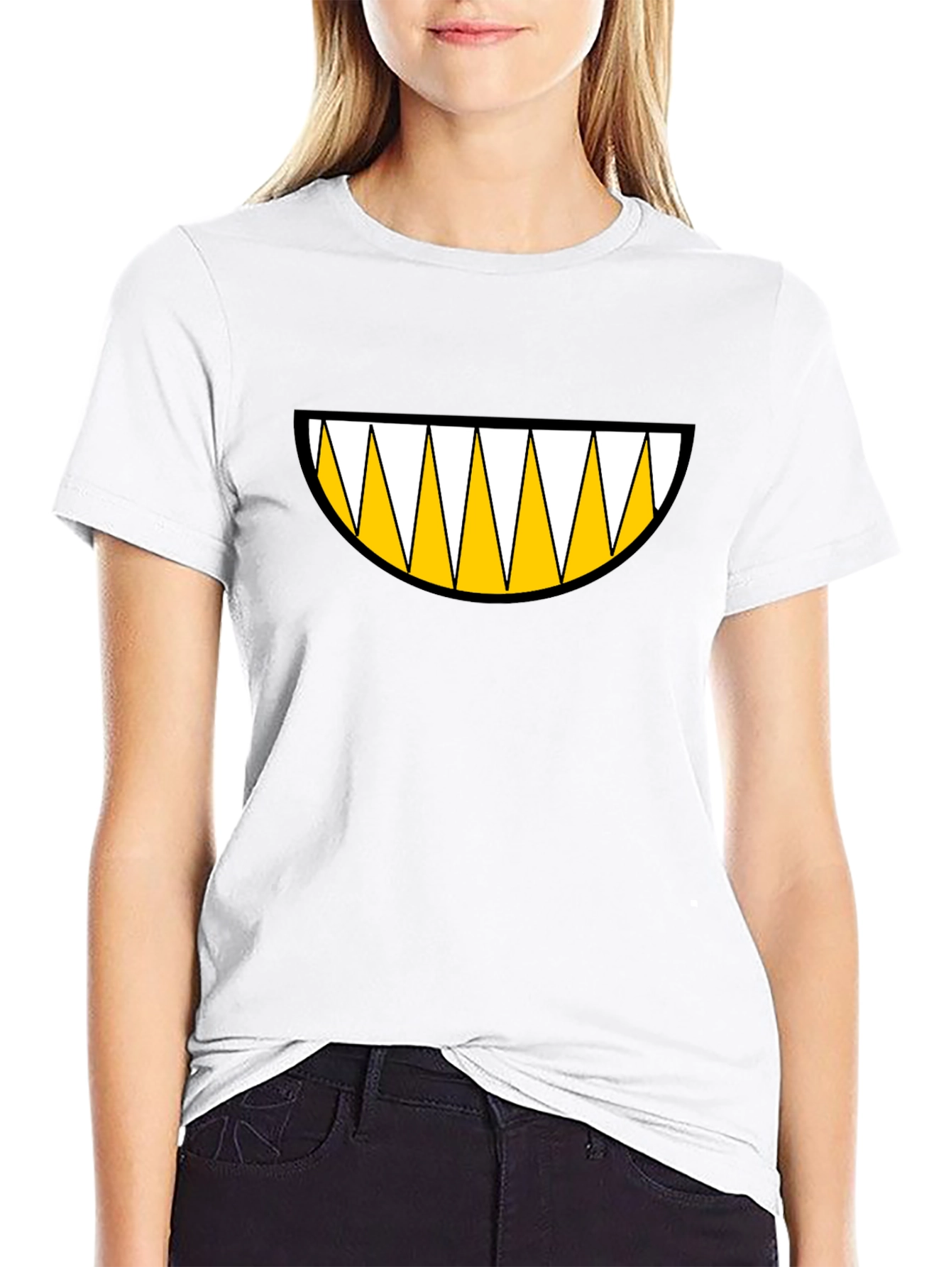 Monster Grin Graphic Tee - Bold Black Cotton T-Shirt