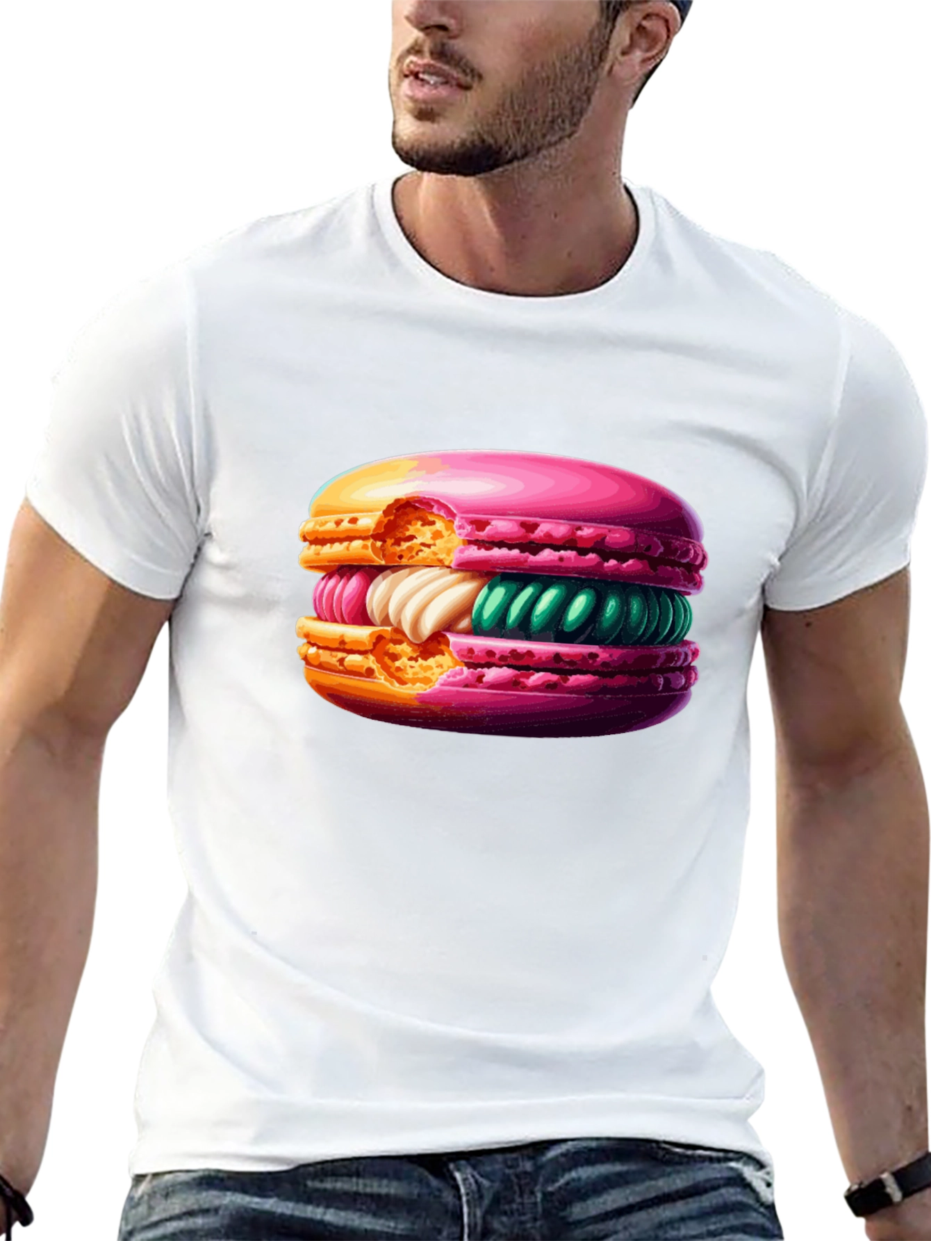 Macaron Graphic T-Shirt - Sweet Treat Style!