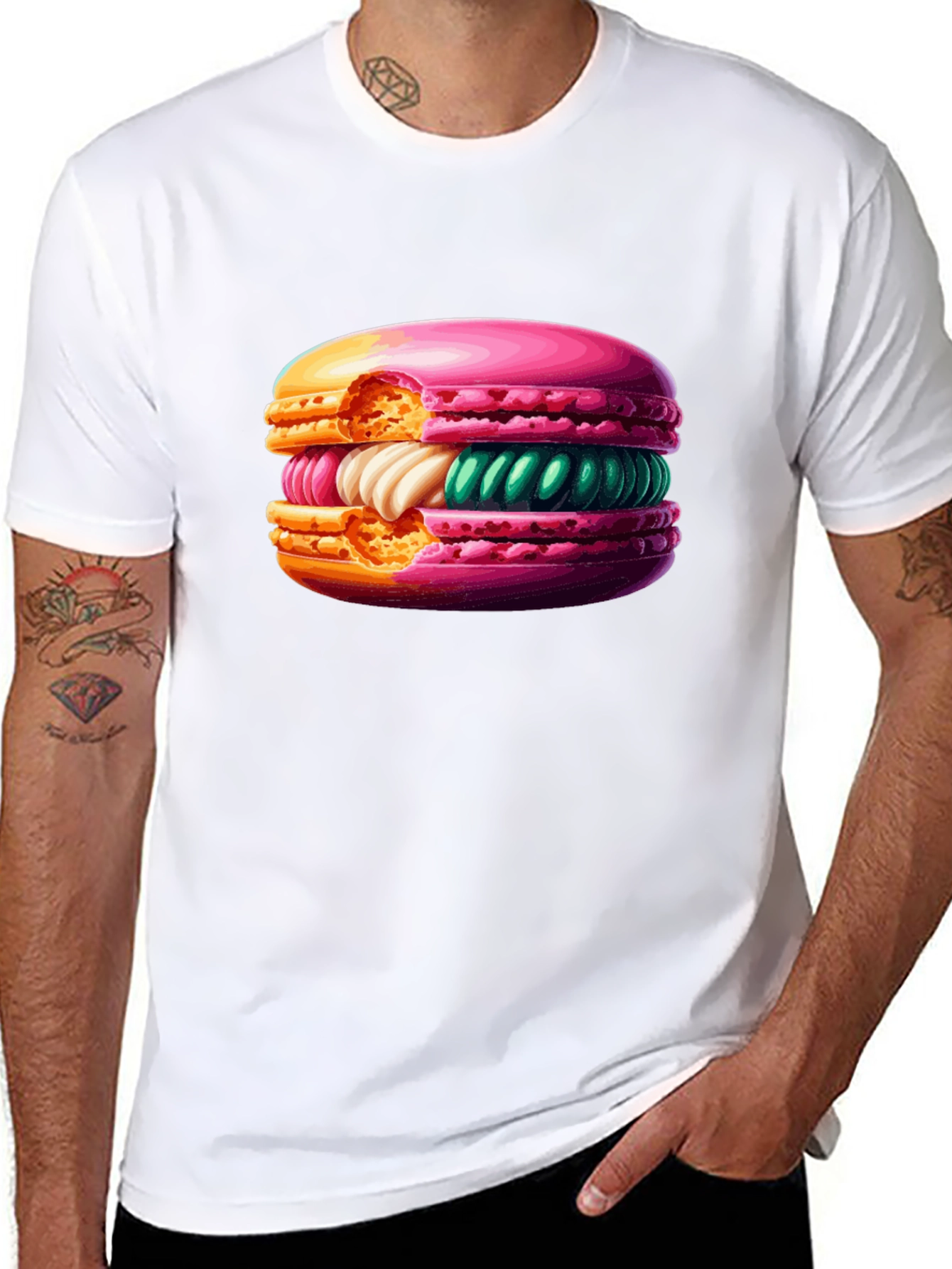 Macaron Graphic T-Shirt - Sweet Treat Style!