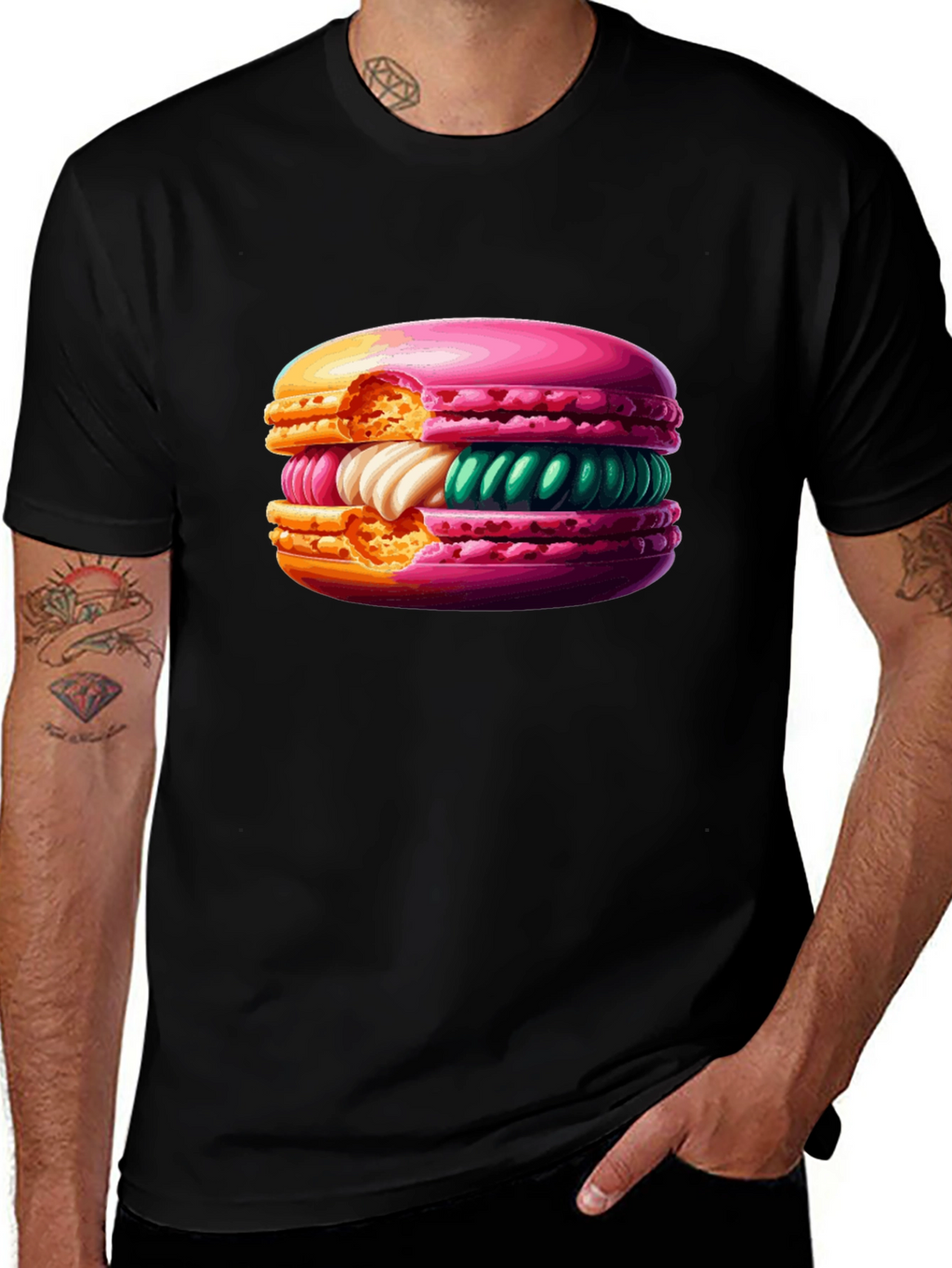 Macaron Graphic T-Shirt - Sweet Treat Style!