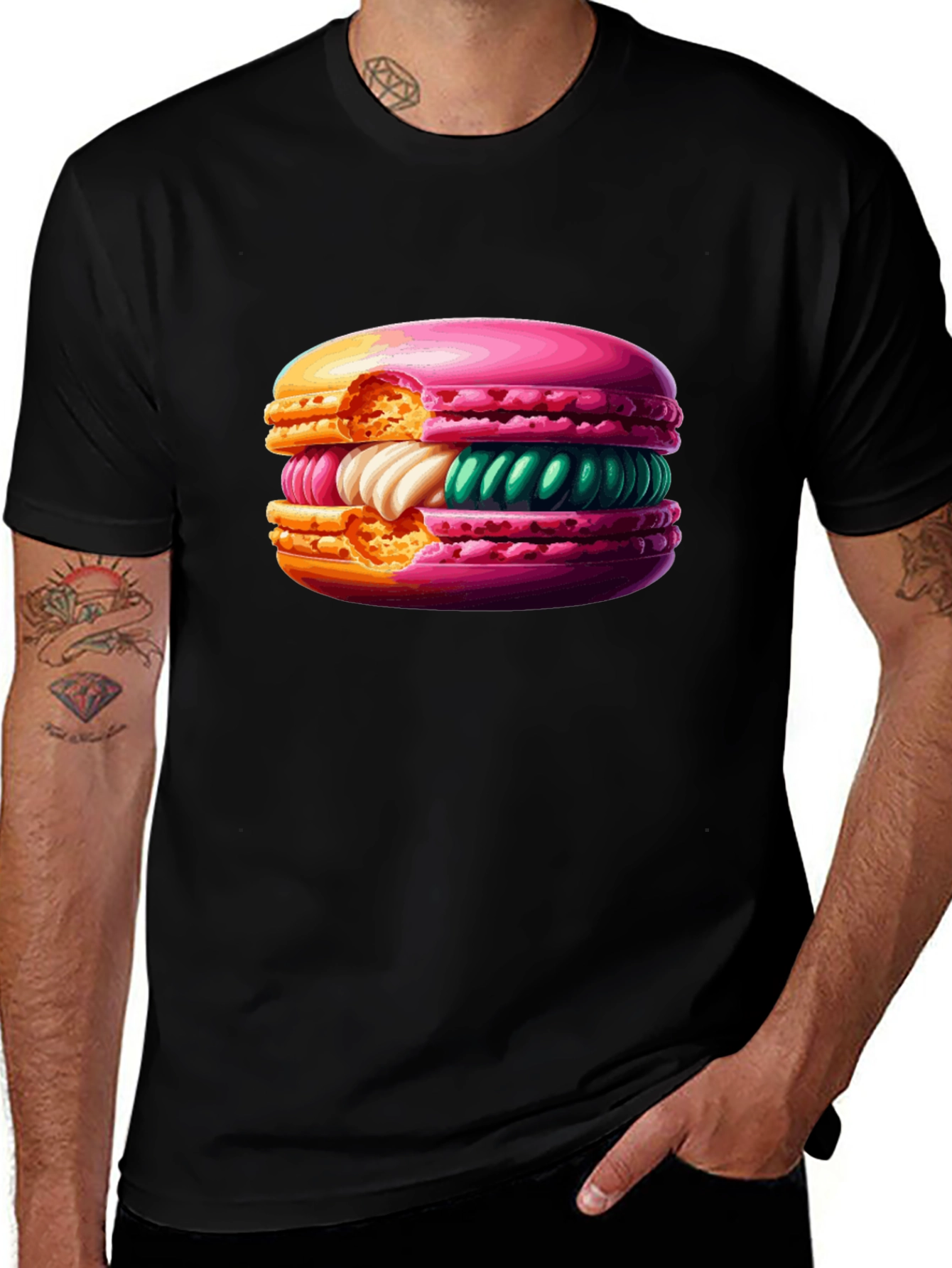Macaron Graphic T-Shirt - Sweet Treat Style!