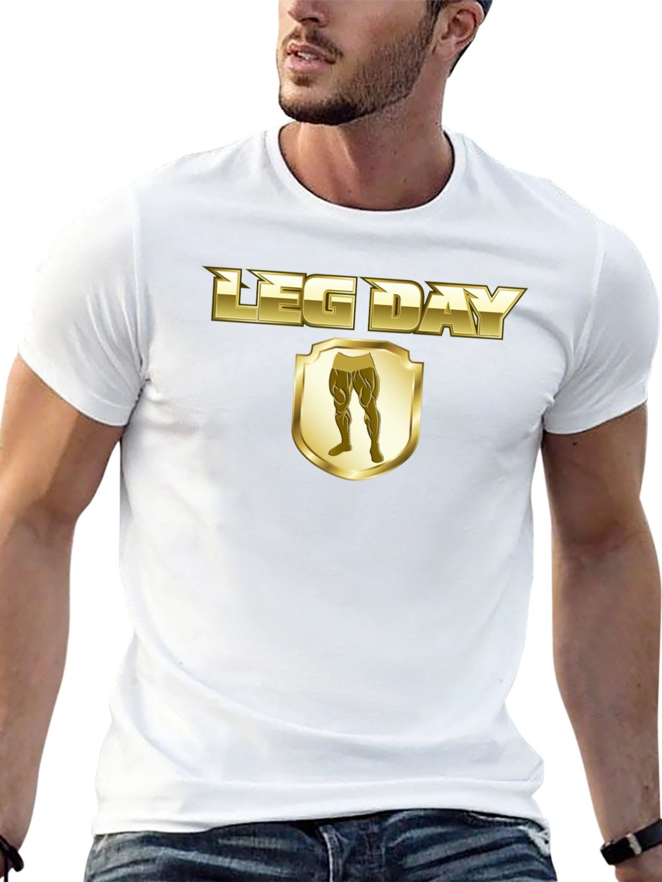 Leg Day T-Shirt - Gold Style Gym Wear