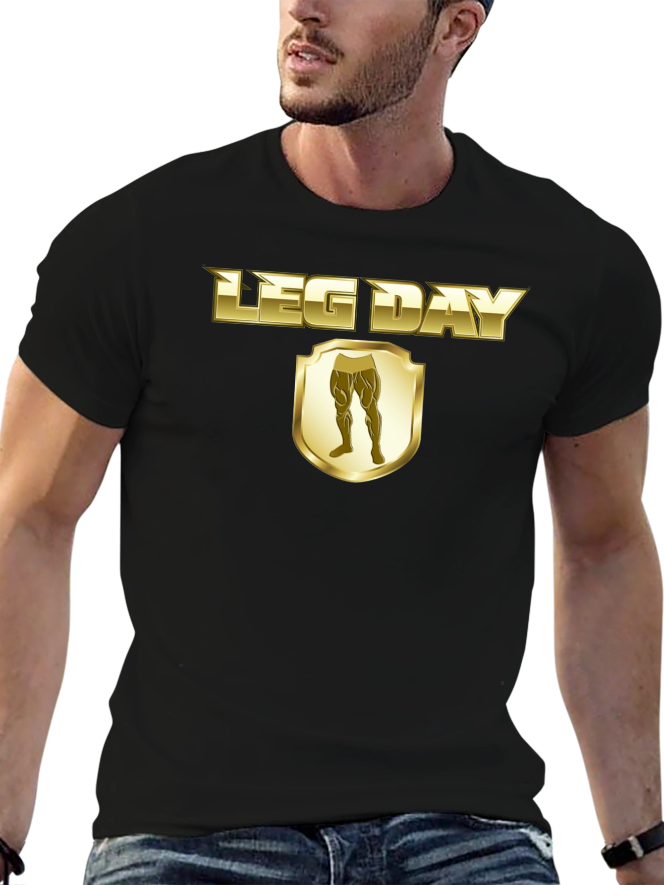 Leg Day T-Shirt - Gold Style Gym Wear