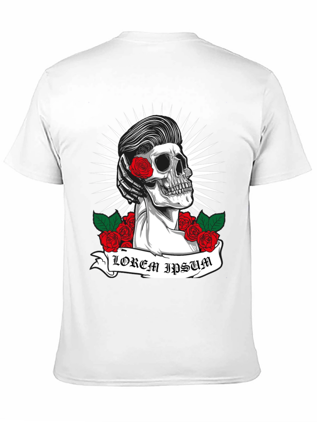 Skull & Roses Graphic Tee - Rockabilly Style