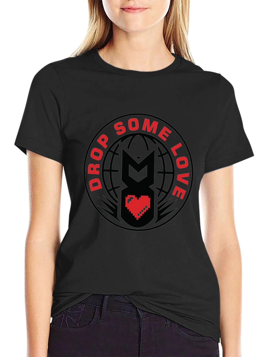 Drop Some Love Black T-Shirt - Graphic Tee