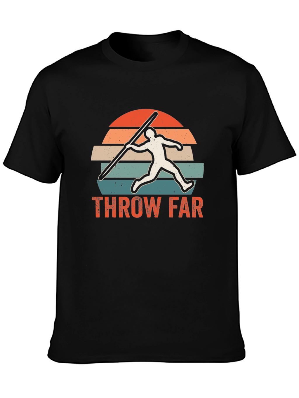 Retro Javelin Thrower T-Shirt - Throw Far Design