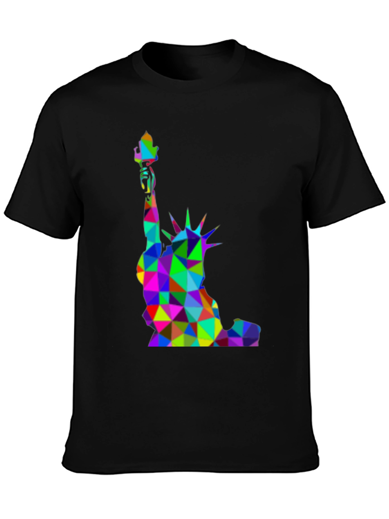 Geometric Statue of Liberty T-Shirt - Colorful Graphic Tee