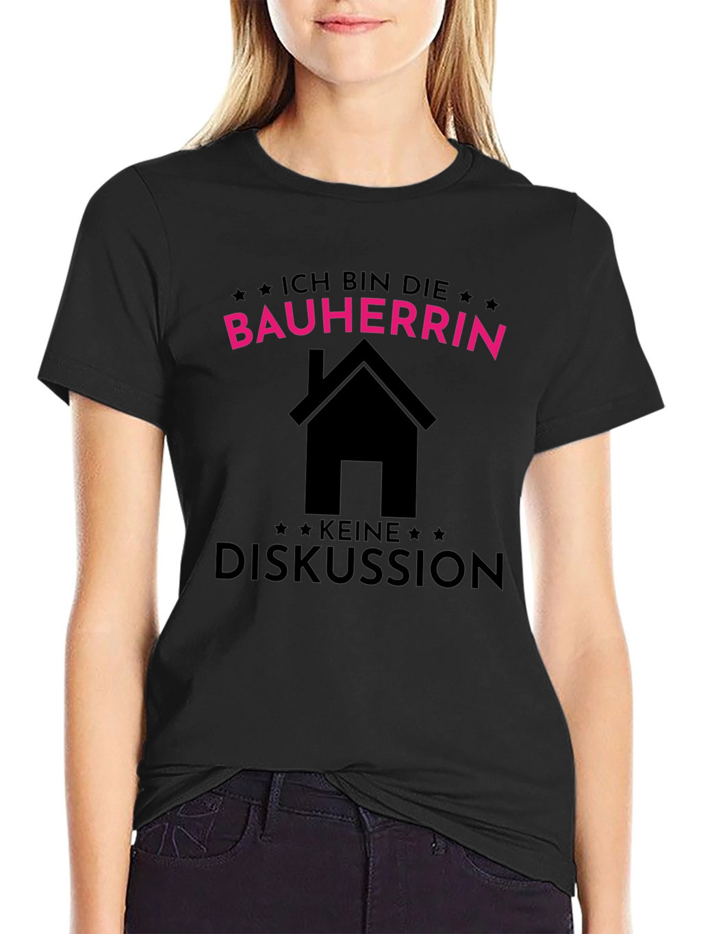 Bauherrin T-Shirt - Black Cotton Tee