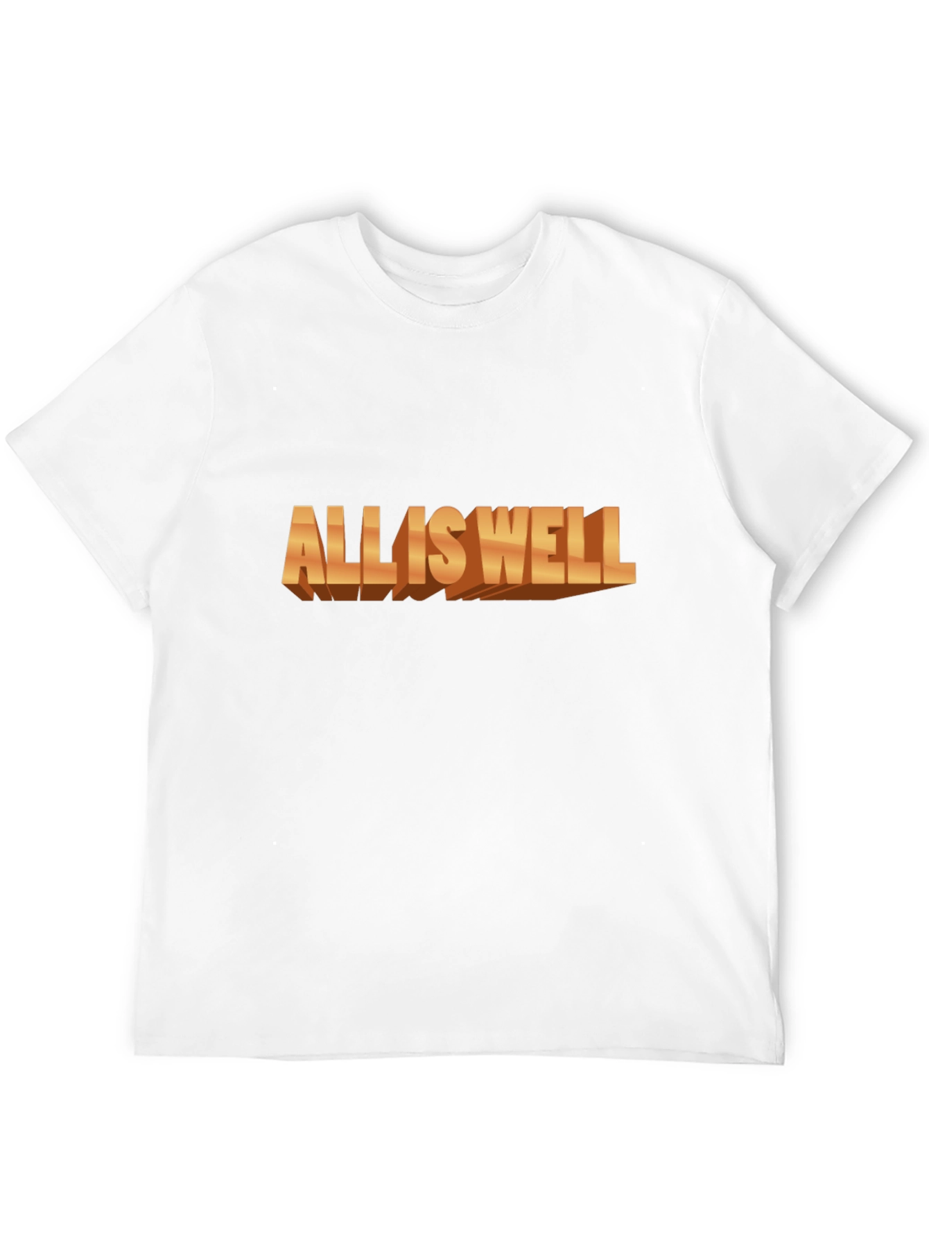 All Is Well 3D Graphic Tee - Black Casual T-Shirt