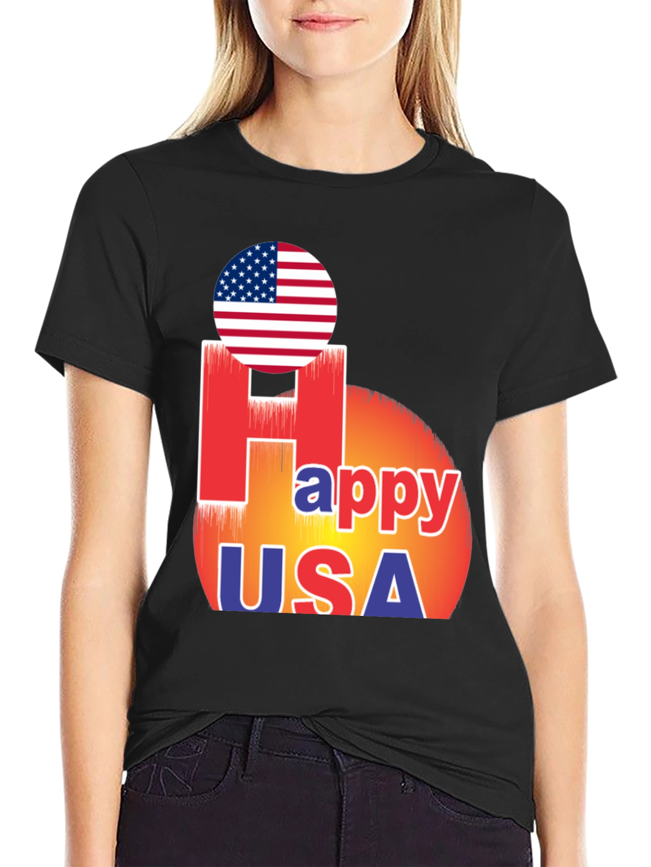 Happy USA T-Shirt Patriotic Design