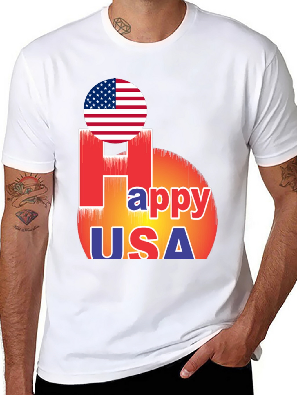 Happy USA T-Shirt Patriotic Design