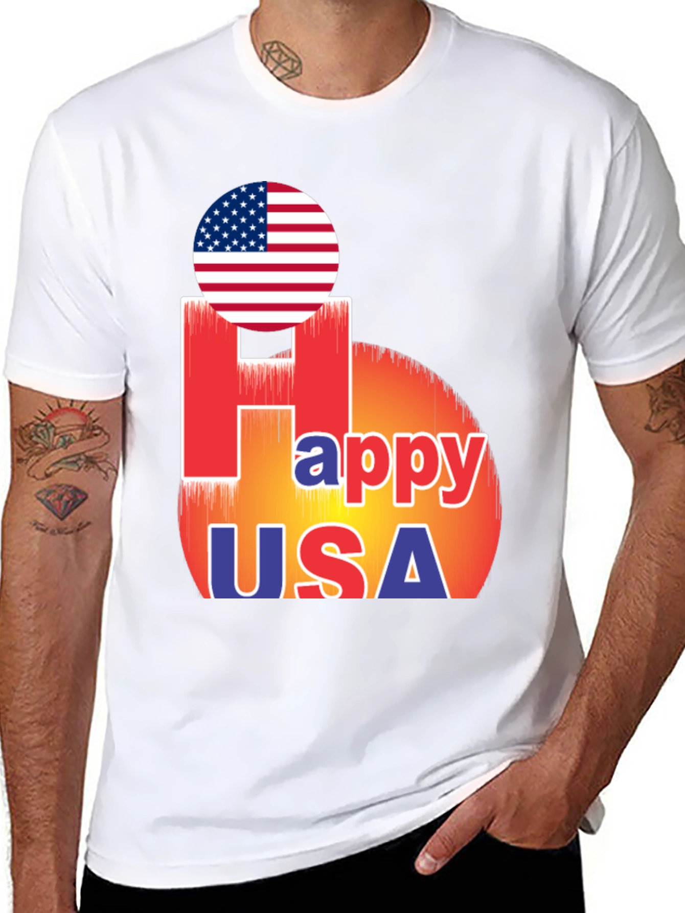 Happy USA T-Shirt Patriotic Design