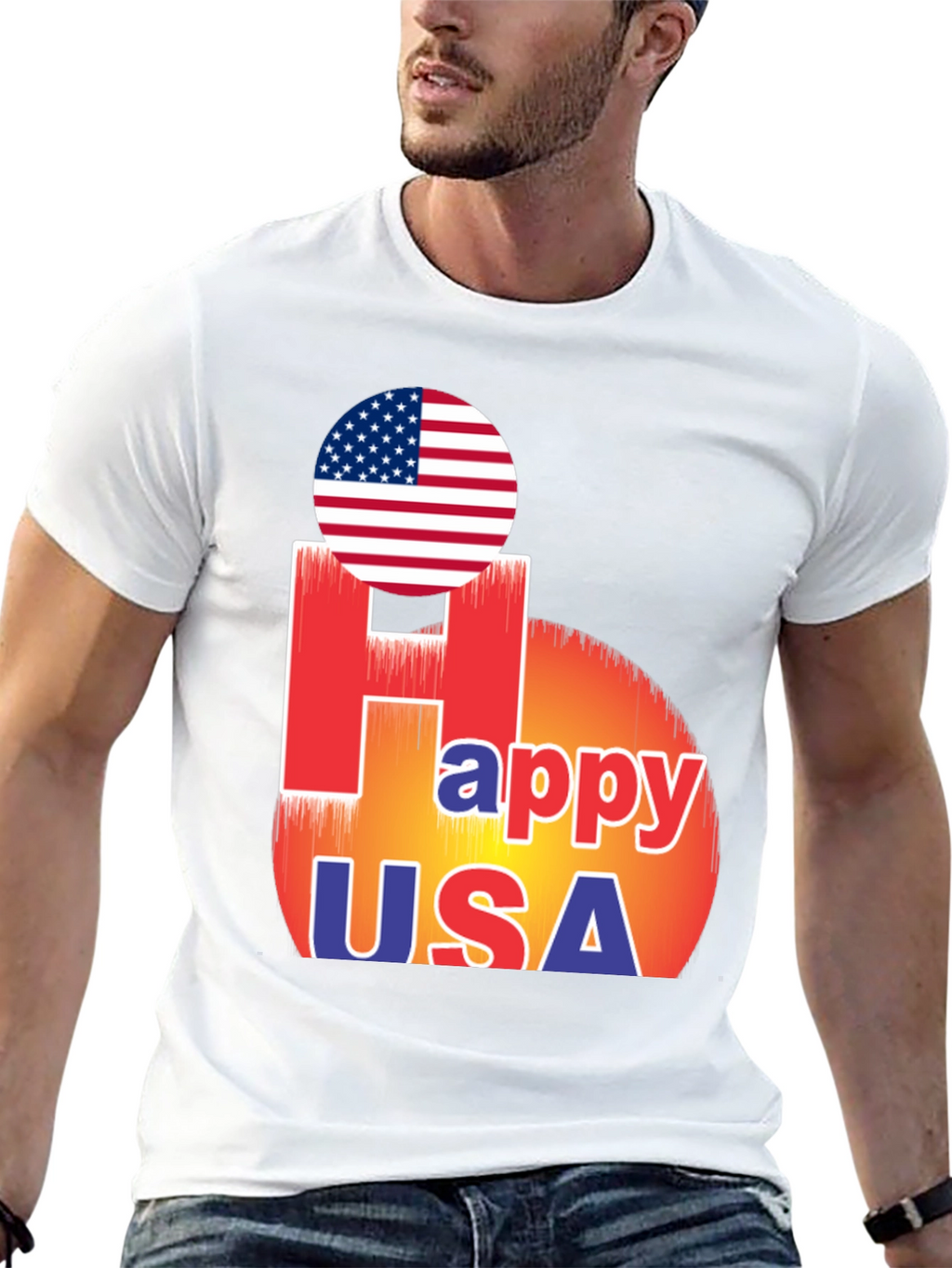 Happy USA T-Shirt Patriotic Design