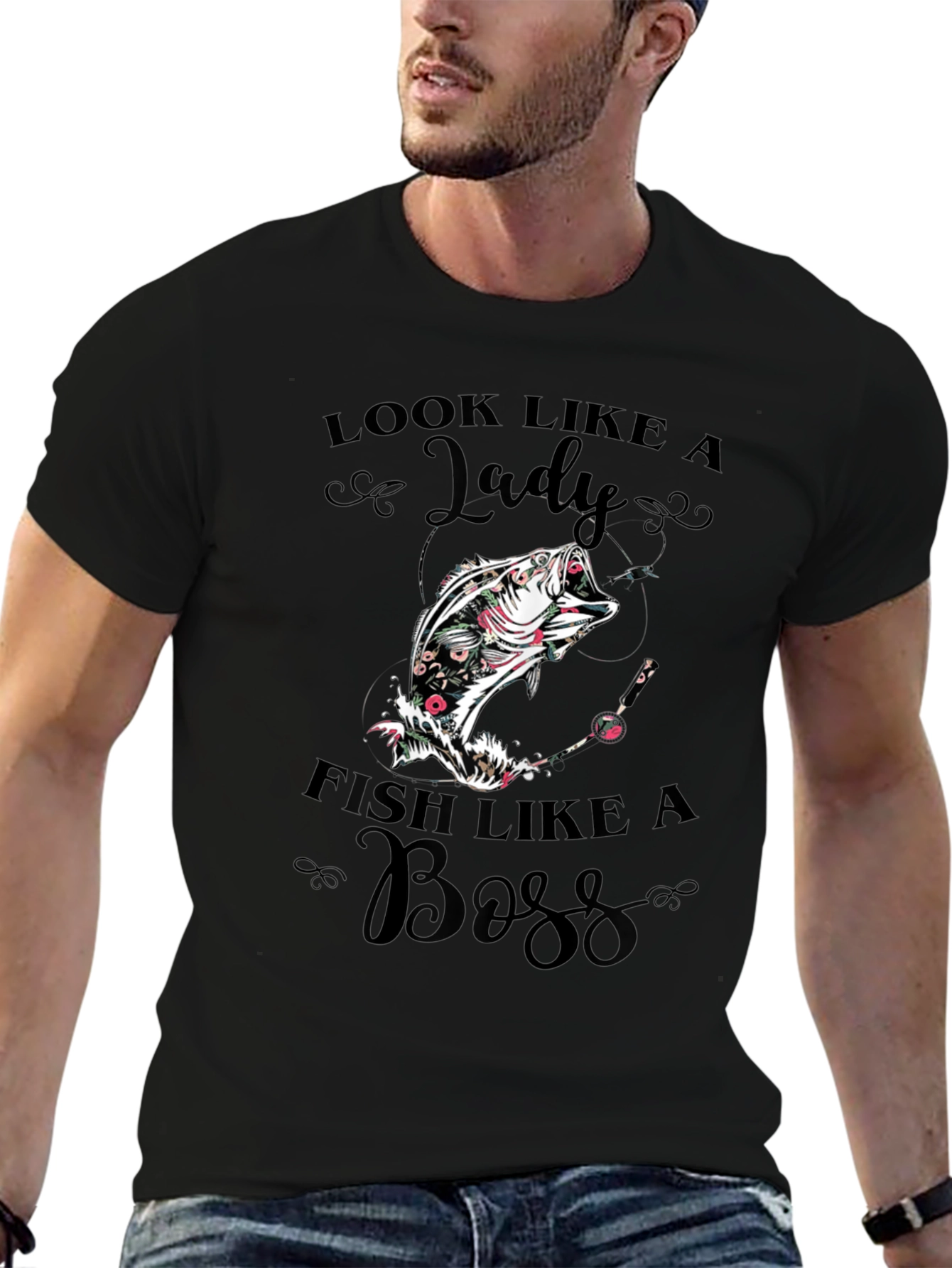 Look Like a Lady Fish Like a Boss Graphic T-Shirt