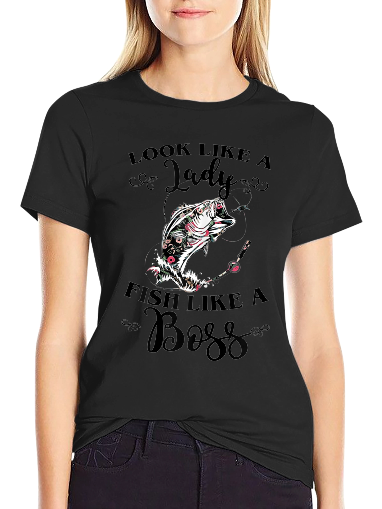 Look Like a Lady Fish Like a Boss Graphic T-Shirt