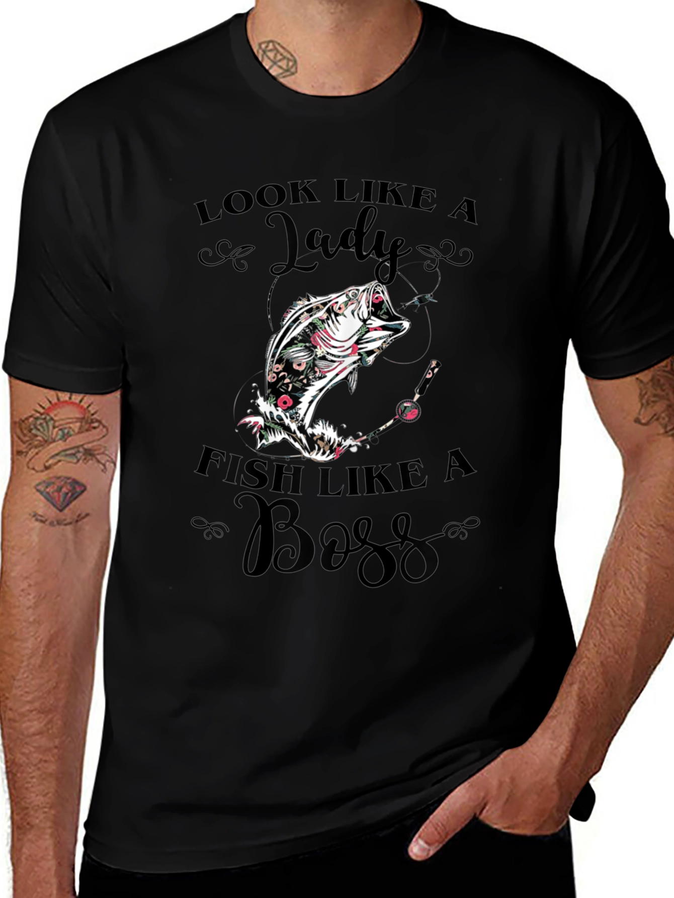 Look Like a Lady Fish Like a Boss Graphic T-Shirt