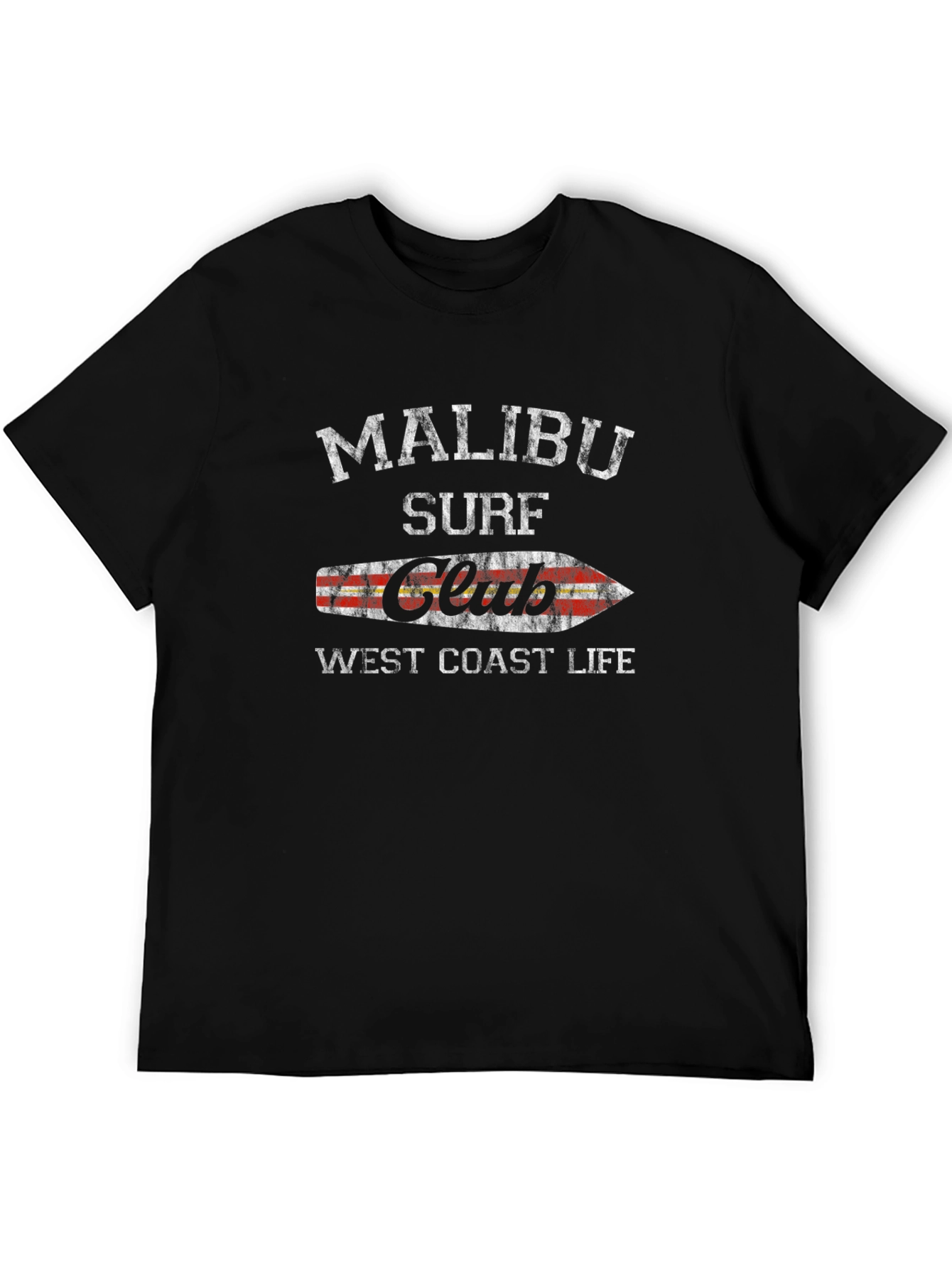 Malibu Surf Club Tee - West Coast Style Black T-Shirt