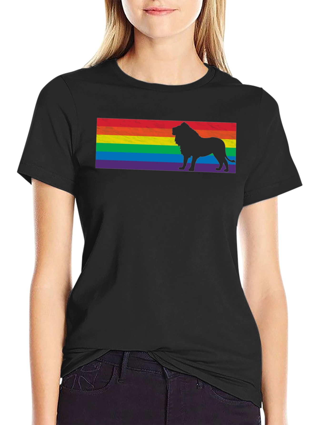 Pride Lion T-Shirt - Rainbow Flag Graphic Tee