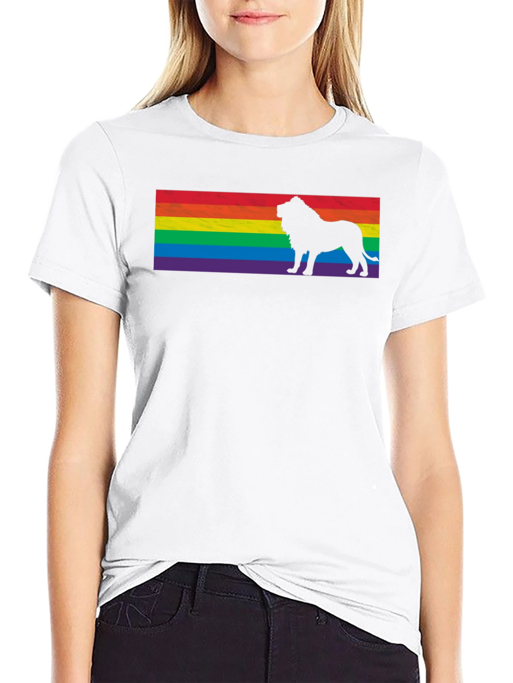 Pride Lion T-Shirt - Rainbow Flag Graphic Tee