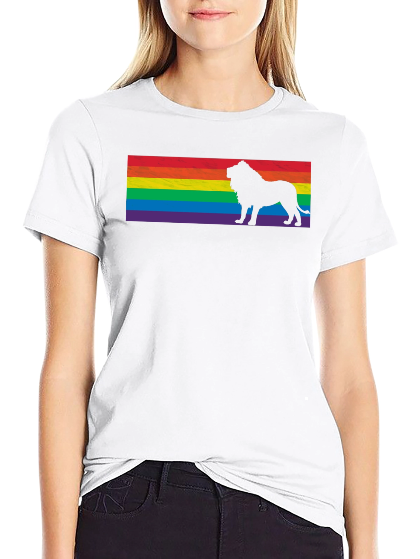 Pride Lion T-Shirt - Rainbow Flag Graphic Tee