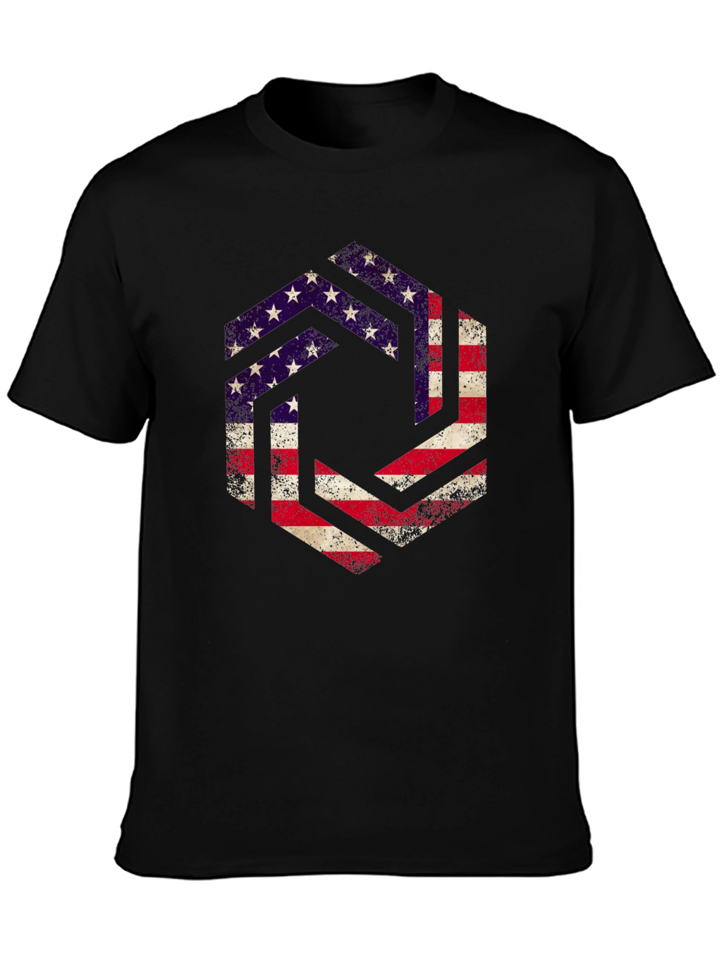 American Flag Graphic Print Mens T-Shirt